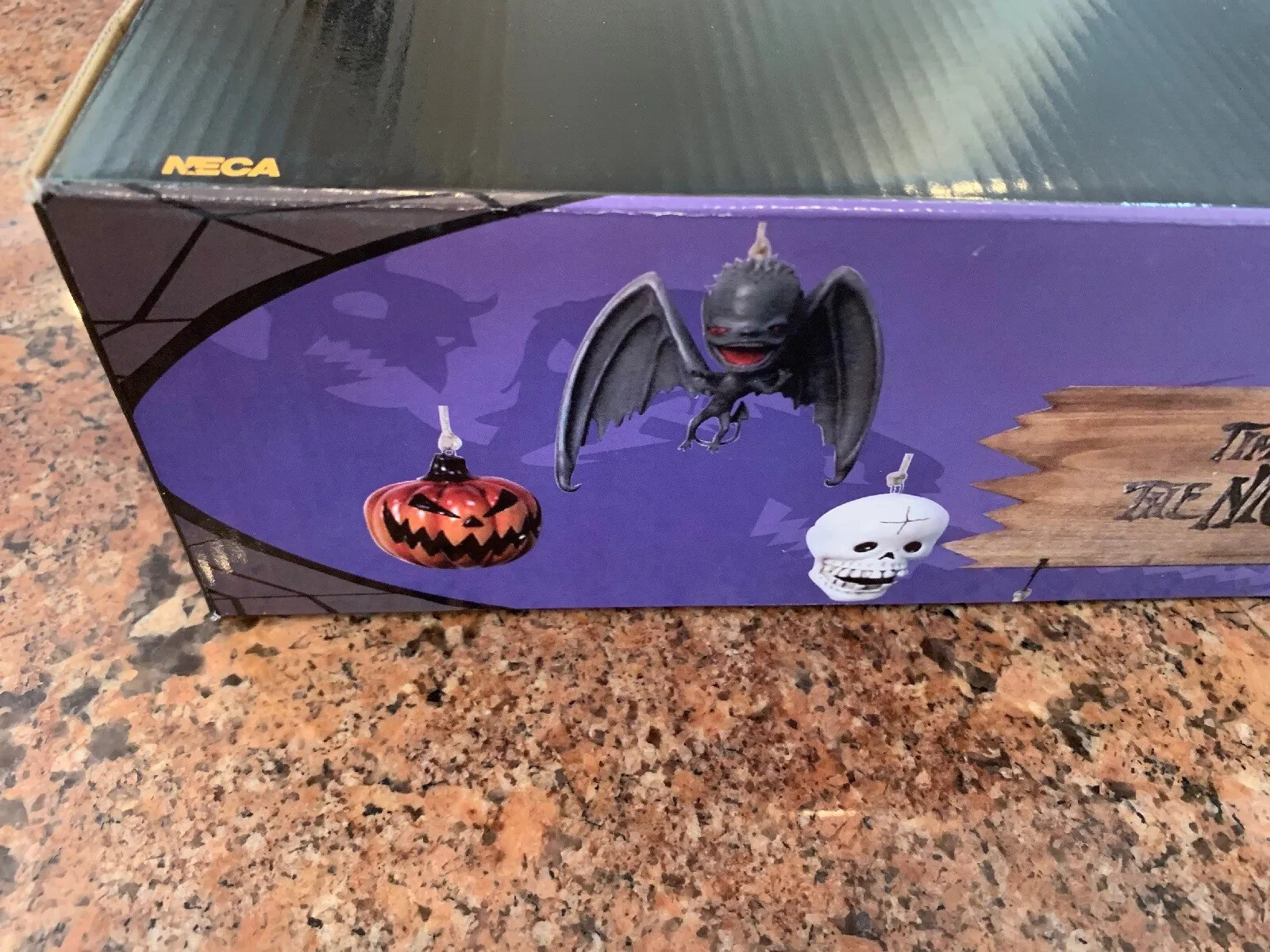 NIGHTMARE BEFORE CHRISTMAS Wooden SIGN Hanging Ornaments NECA Bat Pumpkin Skull