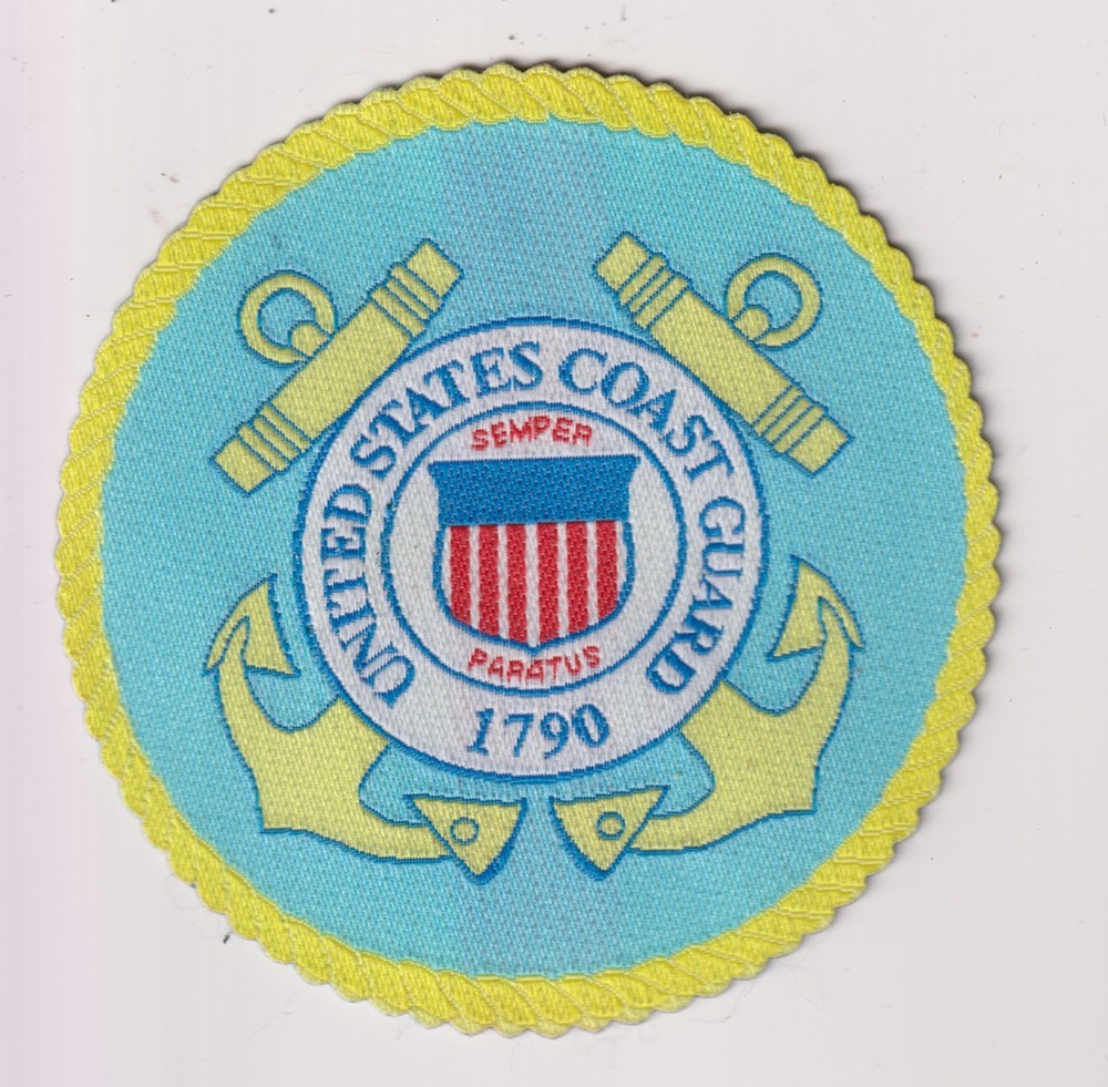 US Coast Guard patch logo type strange Jacquard weave
