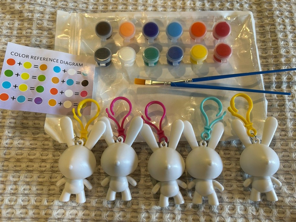 Paintable Bunny Keychains