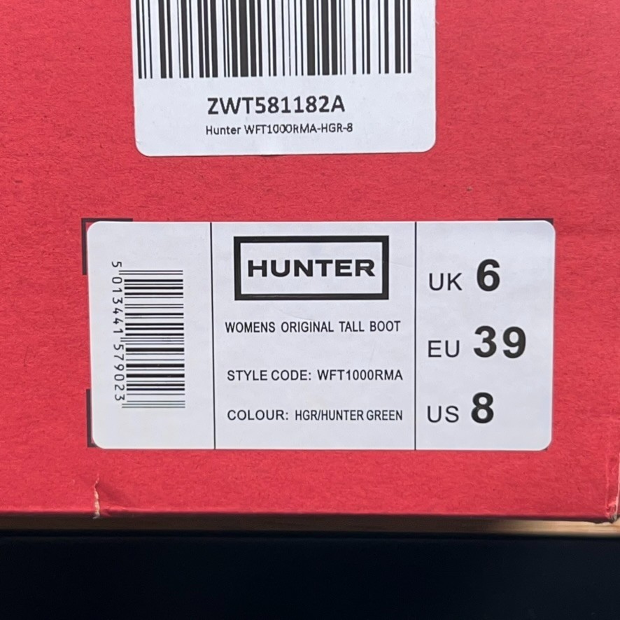 Hunter Original Tall Women's Rain Boots US 8 EU 39 Green