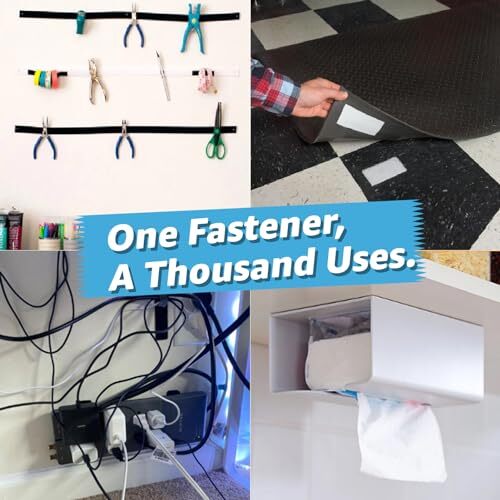 48Pcs 2x4 Inch Hook and Loop Strips w/ Adhesive for Cable Organizing Undertaking