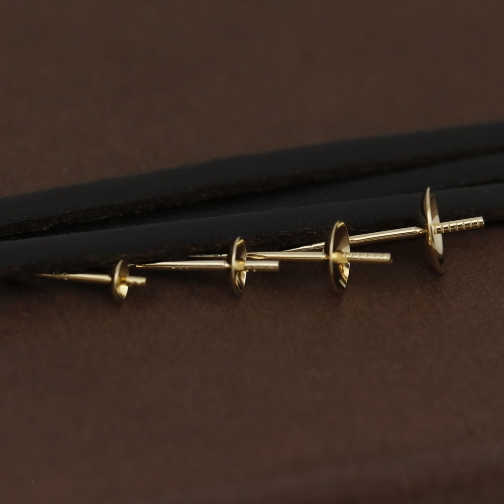 Genuine 18CT Solid YG Pearl Cap Studs - 1 Pair
