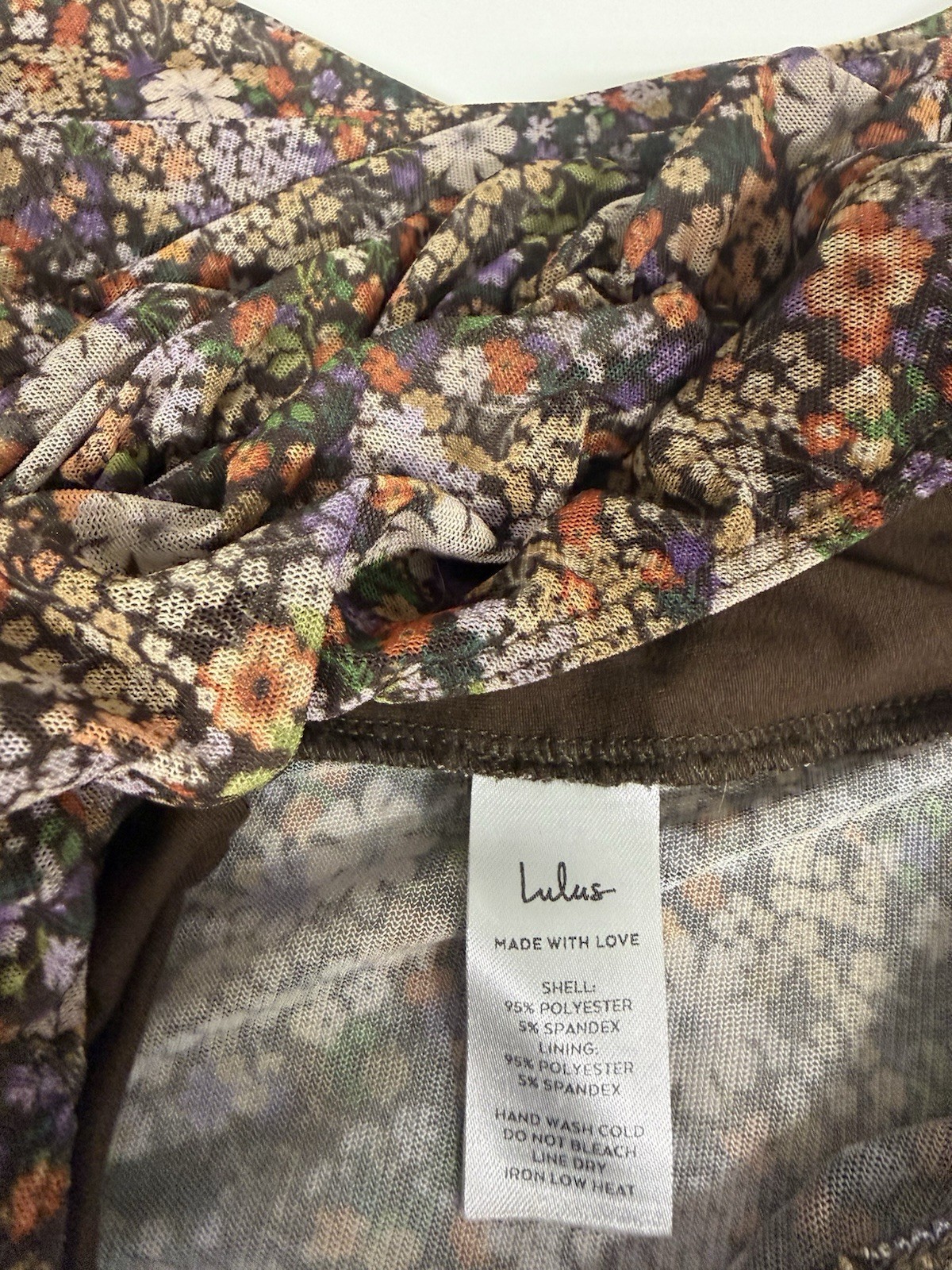 Lulus Whimsical Garden Fairy Goth Bodysuit Mesh Rutched Long Sleeve Size Small