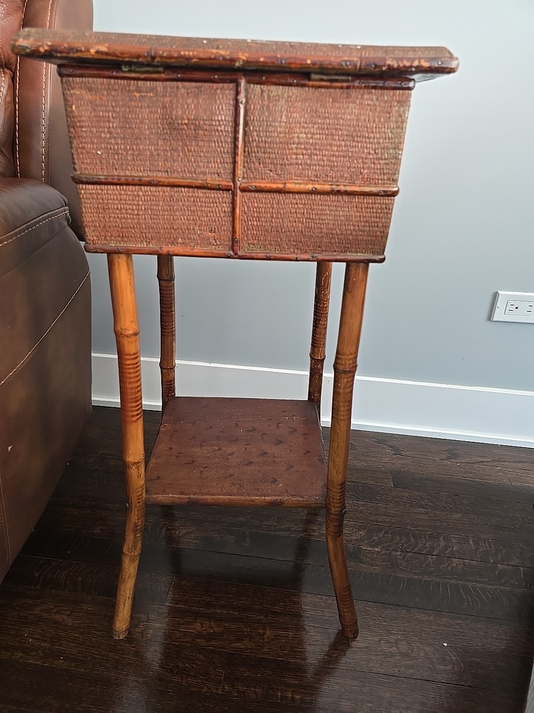 Vintage Bamboo Sewing Basket Stand