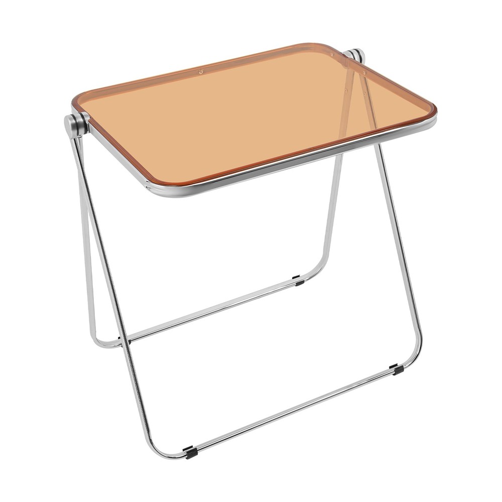 Clear Foldable Side Table Tiny Desk For Home Office Small Indoor Computer Desk
