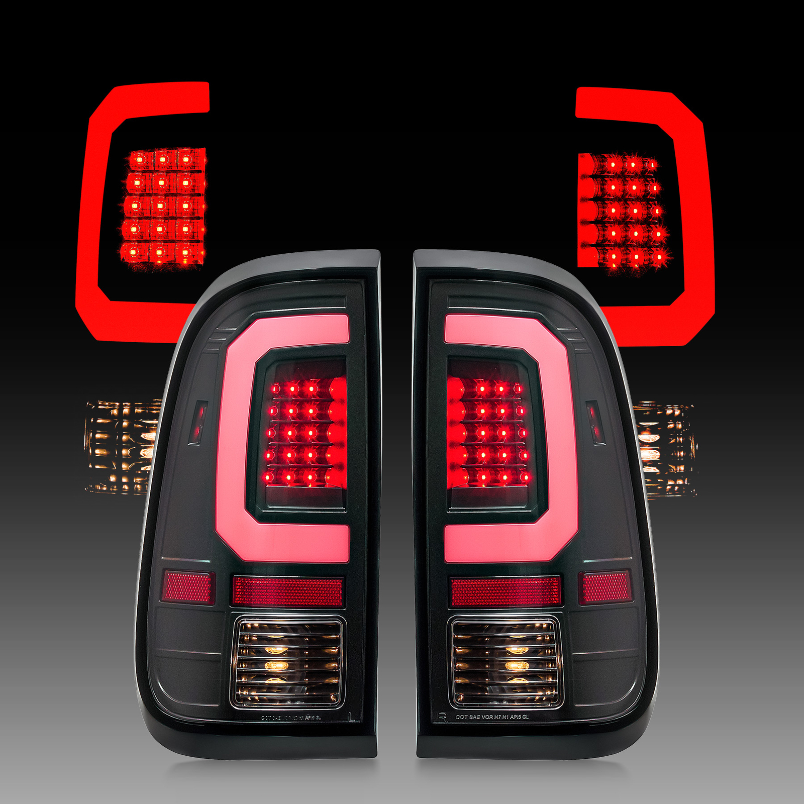 LED Tail Lights for 2008-2016 Ford F250 F350 F450 F550 Super Duty SD Brake Lamps