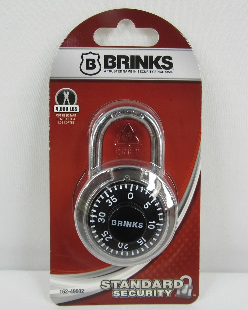 2- Brinks Padlock Standard Security 3 Dial Combination Lock #162-49002