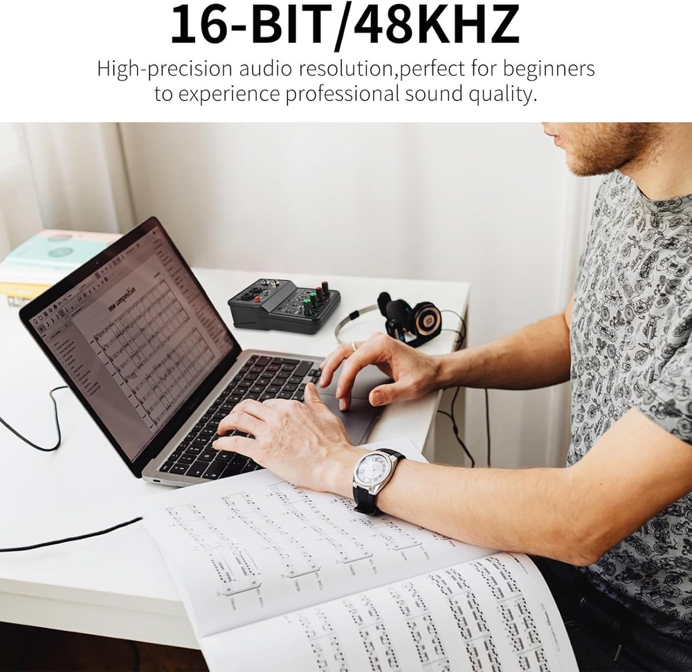 USB Recording Interface with Microphone Jack