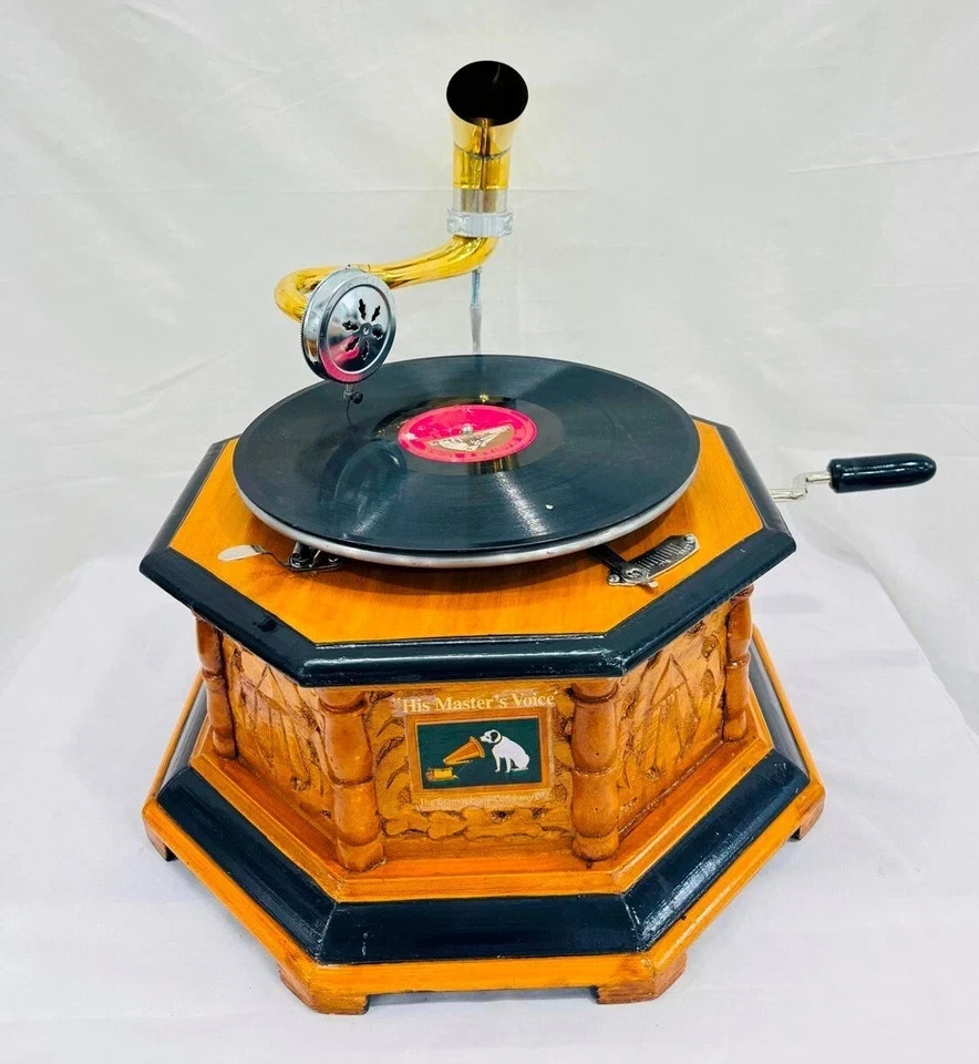 Antique Gramophone, Fully Functional Working Phonograph, win-up record player
