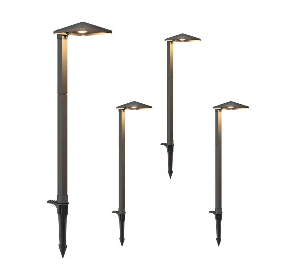EDISHINE 20W Equivalent Low Voltage Black Integrated LED Path Light Kit (4-Pack)