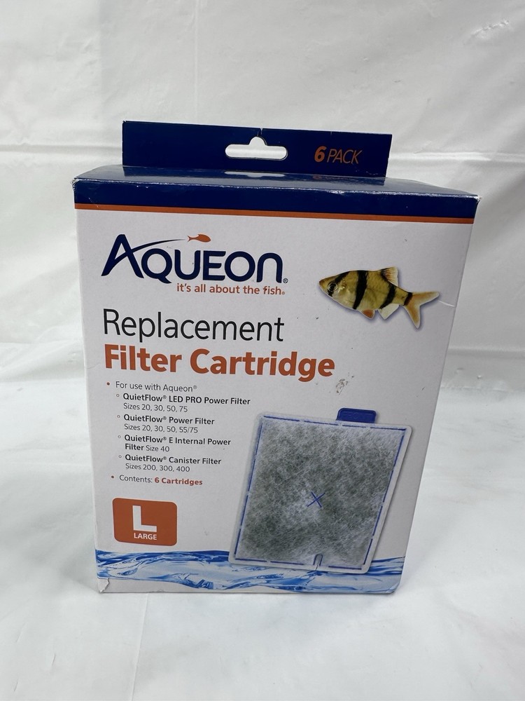 Aqueon Replacement Filter Cartridges LARGE 6 Pack Open Box Sealed