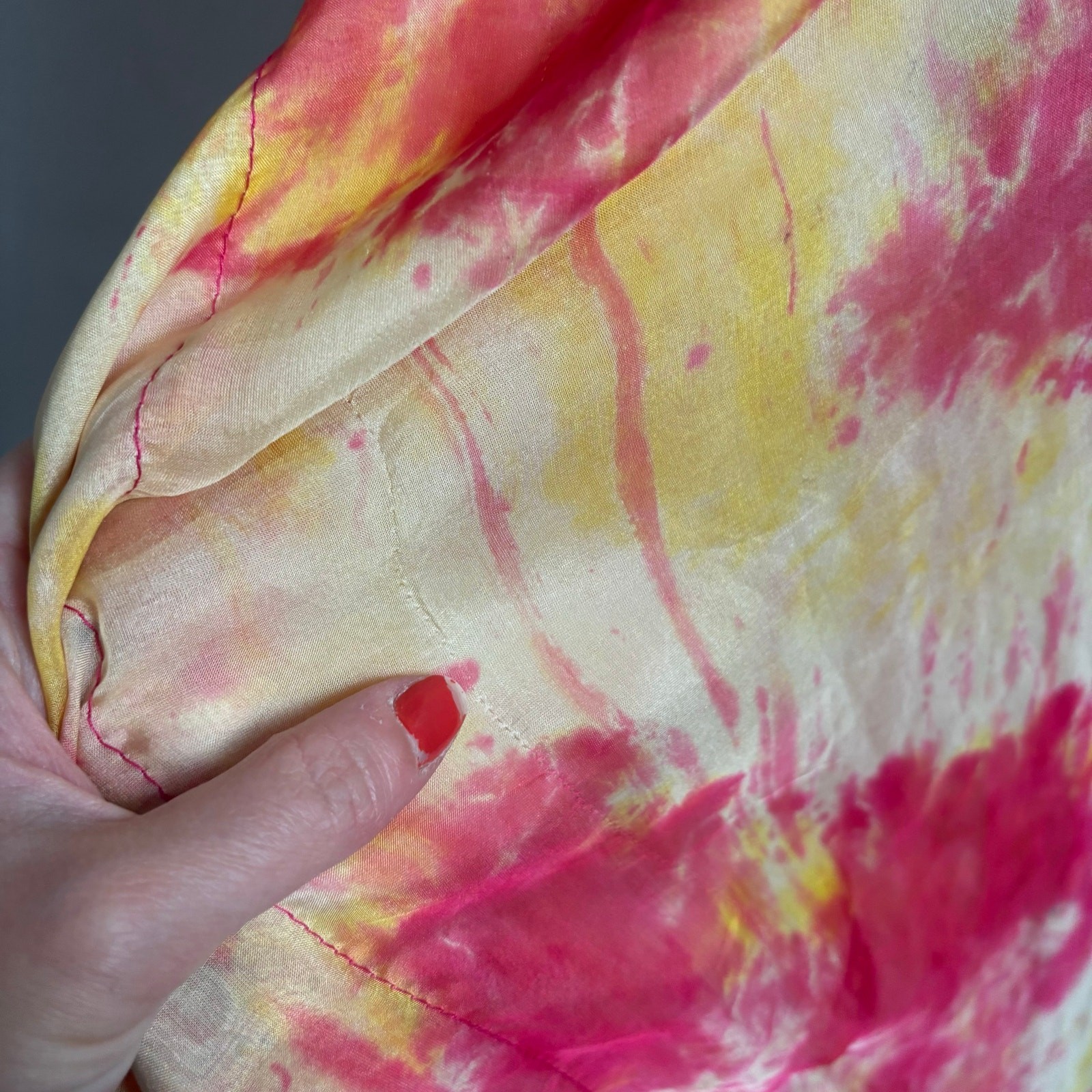 Stunning Silk Women’s Tie Dye Multicolor Kaftan Boho Ethereal Coverup OS