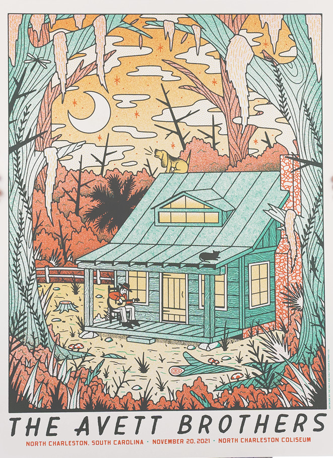 Avett Brothers Poster North Charleston Coliseum North Charleston, SC 11/20/21