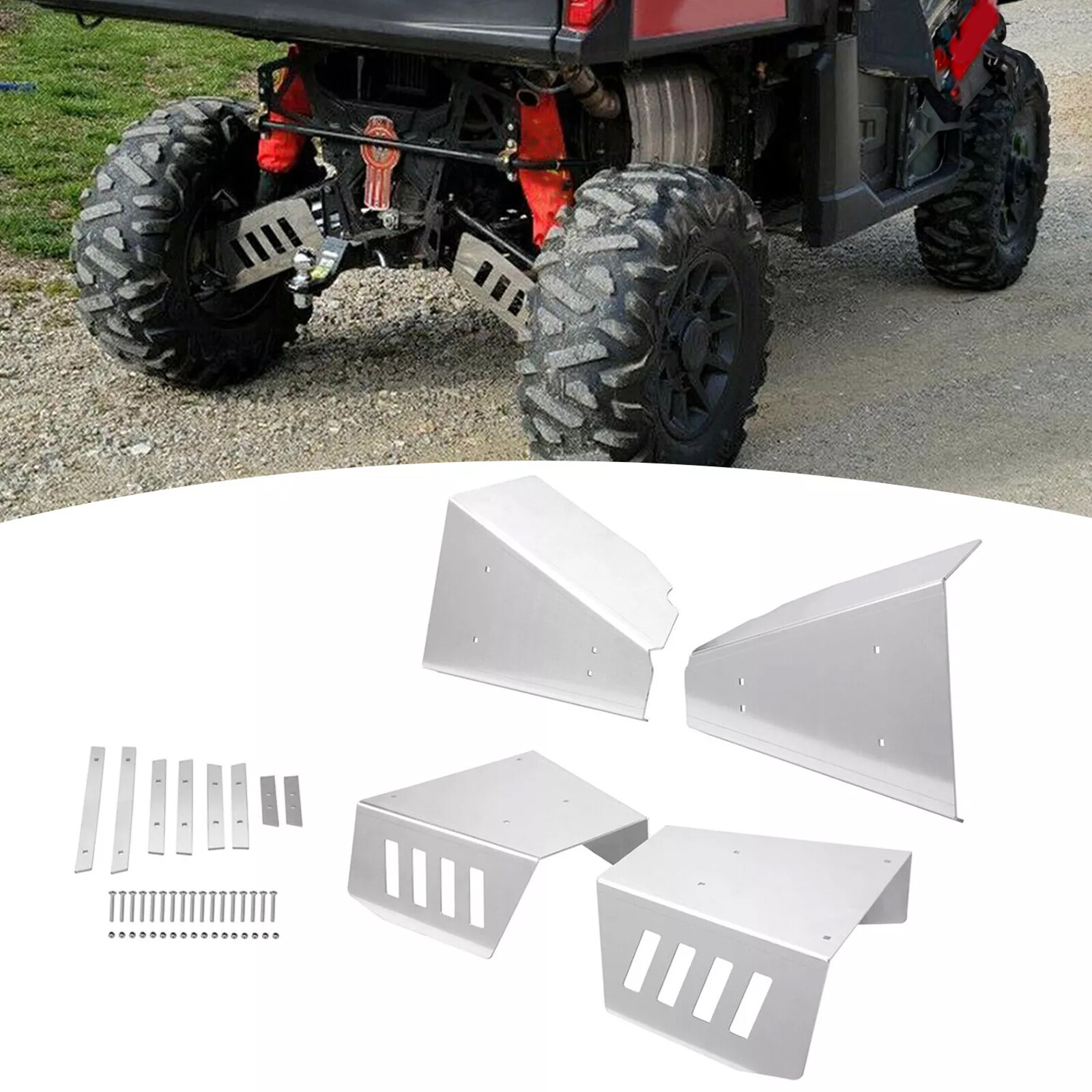 For Polaris Ranger XP 900 / 1000 13-19 Front & Rear A-ARM Guards Skid Plate