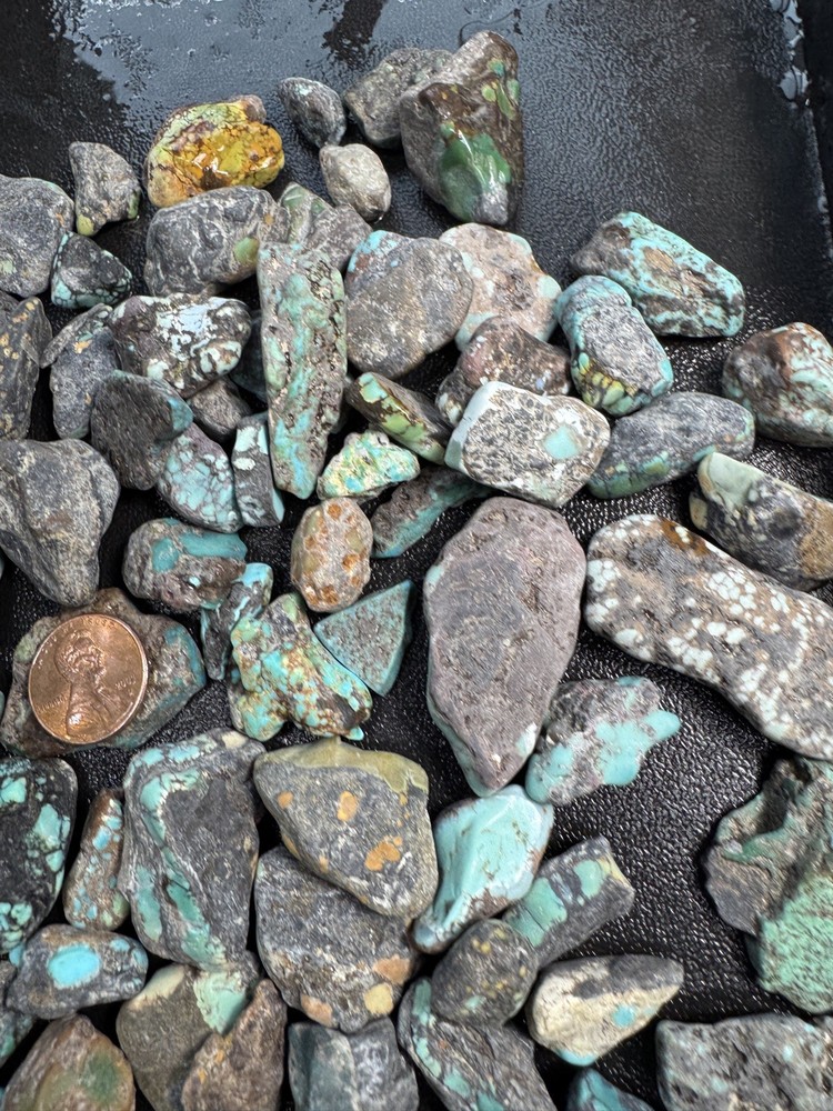 One Pound stabilized Turquoise small nuggets assorted mine free shipping