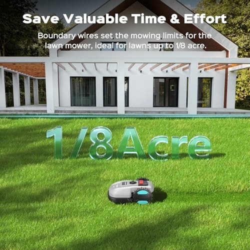 Robot Lawn Mower with App Control – Adjustable Cutting Height, Auto Silver Grey