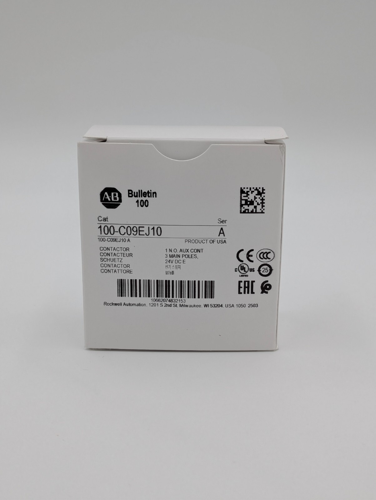 Allen-Bradley 100-C09EJ10 IEC Contactor 9 AMP 120VAC New MADE IN USA & US STOCK