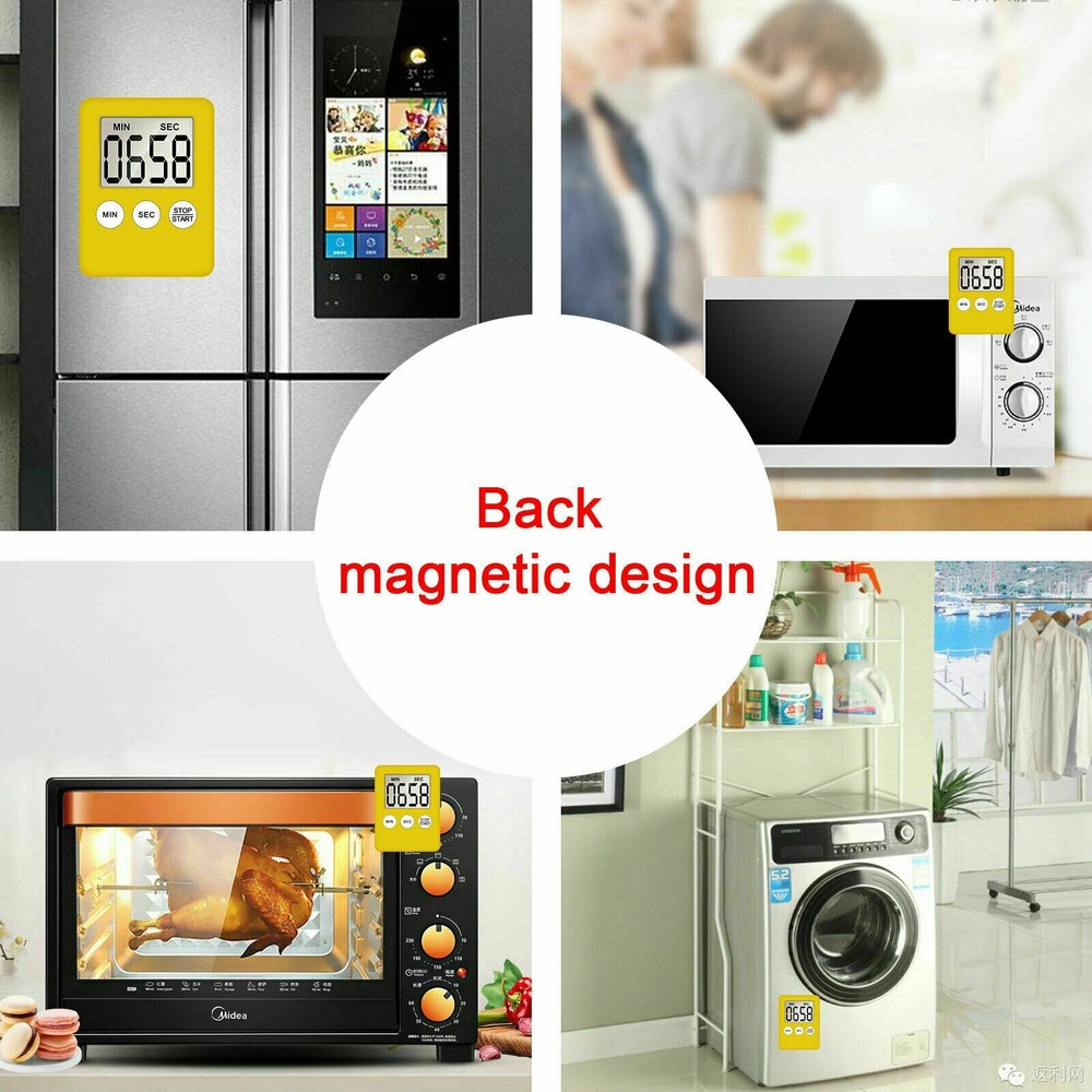 Large LCD Digital Kitchen Cooking Timer Count-Down Up Clock Loud Alarm Magnetic