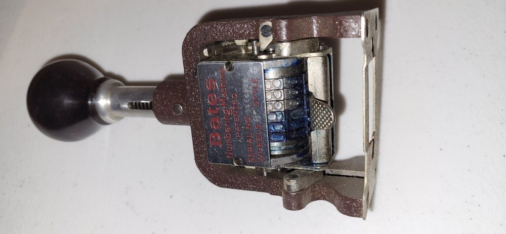 BATES NUMBERING MACHINE 6 with damaged box