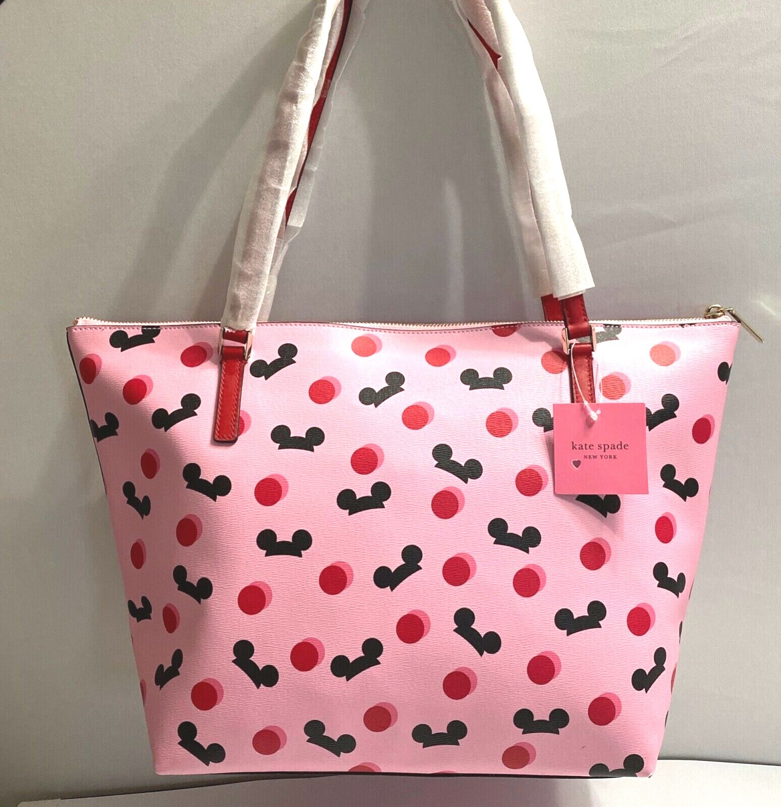 NWT! GENUINE Disney Parks Kate Spade~Mickey Mouse Pink Ears Hat Tote ACTUAL BAG