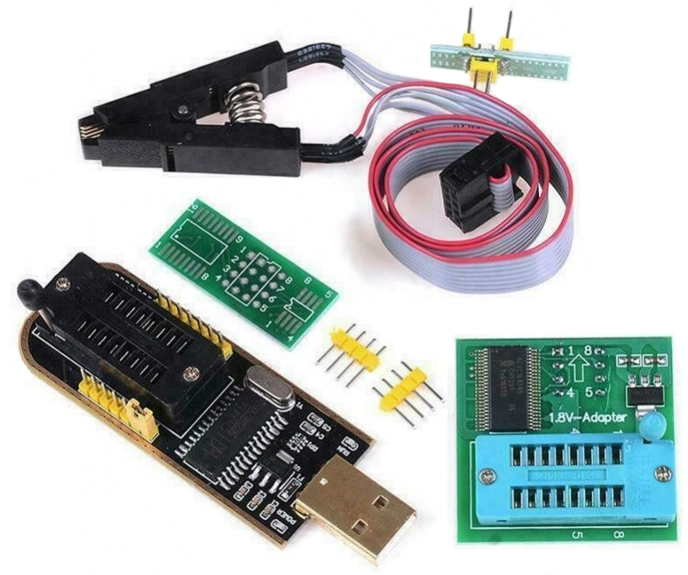 CH341A SOIC Clip Socket 1.8V 3.3V USB EEPROM Flash BIOS Repair Programmer 24 25
