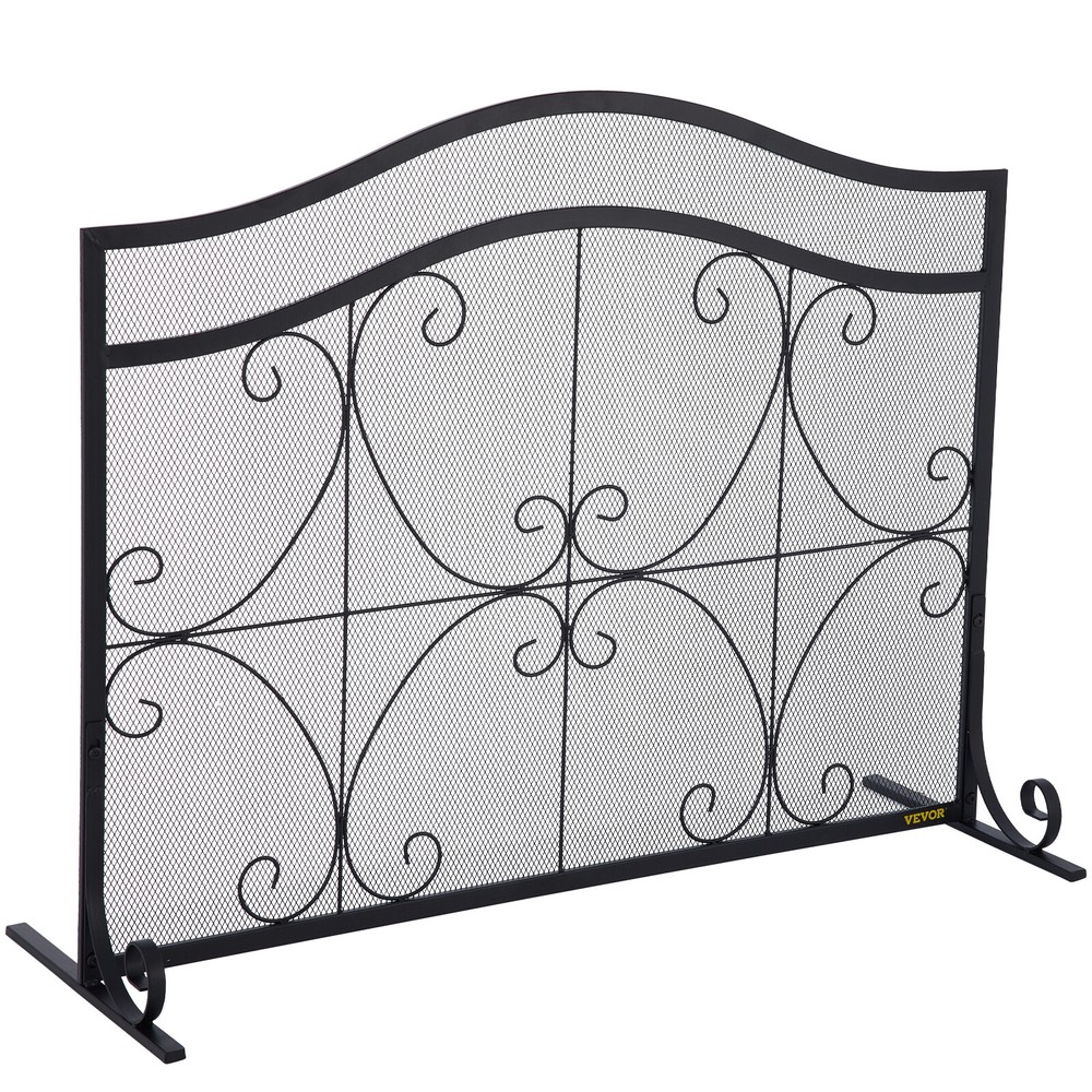 Fireplace Screen Spark Guard Protector Single Panel Free Standing Home Decor