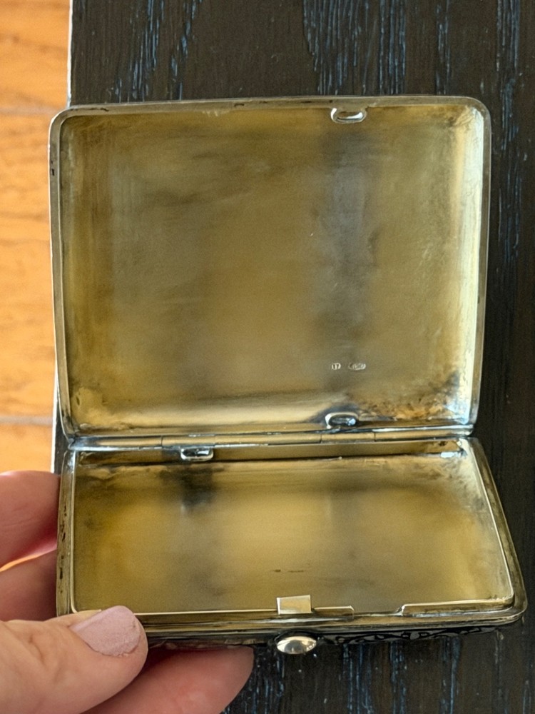 Antique Russian Silver Niello Cigarette Case