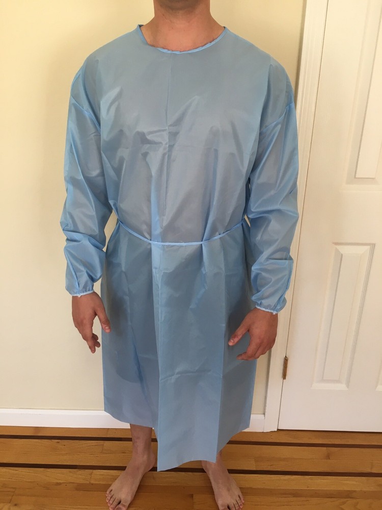Polyester Isolation Gown - Size large, 10 Per Bag.