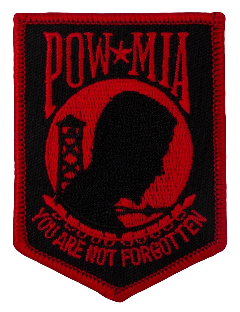 POW - MIA 3" Shield Patch Red (303) 2" x 3" Embroidered Patch 53321