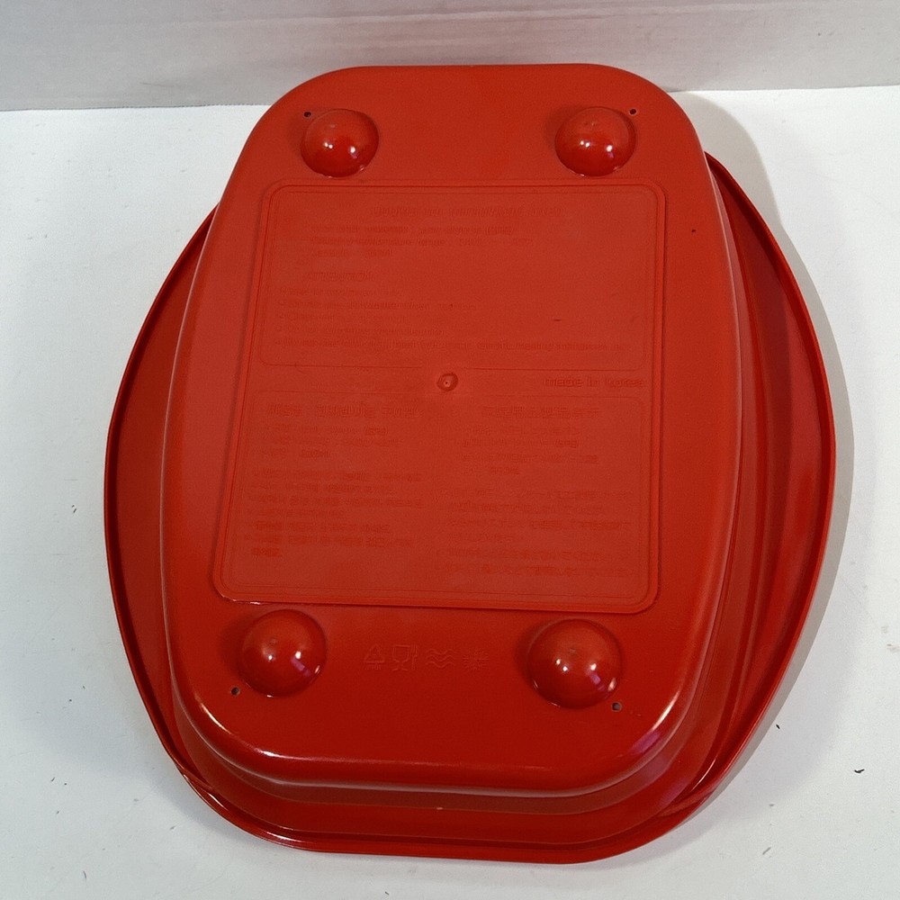 RANGE MATE MICROWAVE GRILL Pan Steaks RED/WHITE RECTANGULAR Covered Dish VTG