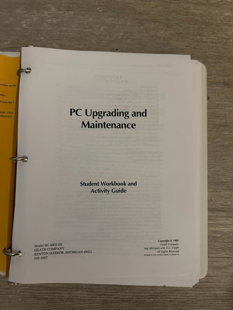 HEATHKIT PC Upgrading and Maintenance Student Workbook and Activity Guide