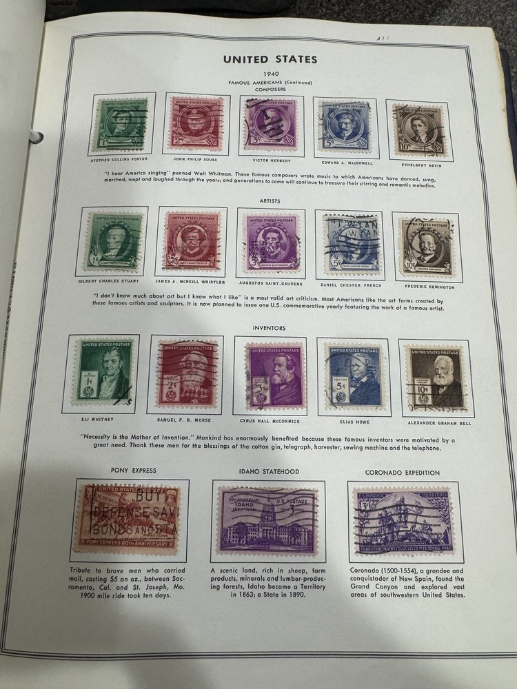 US Liberty Stamp Album 1978 H.E. Harris - Mix of Used/Unused Stamps