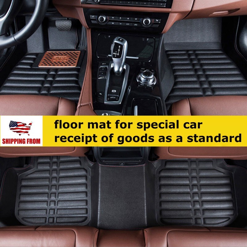 for 2007-2017 Toyota Camry Car Floor Mats Front & Rear Liner Leather Pad Black