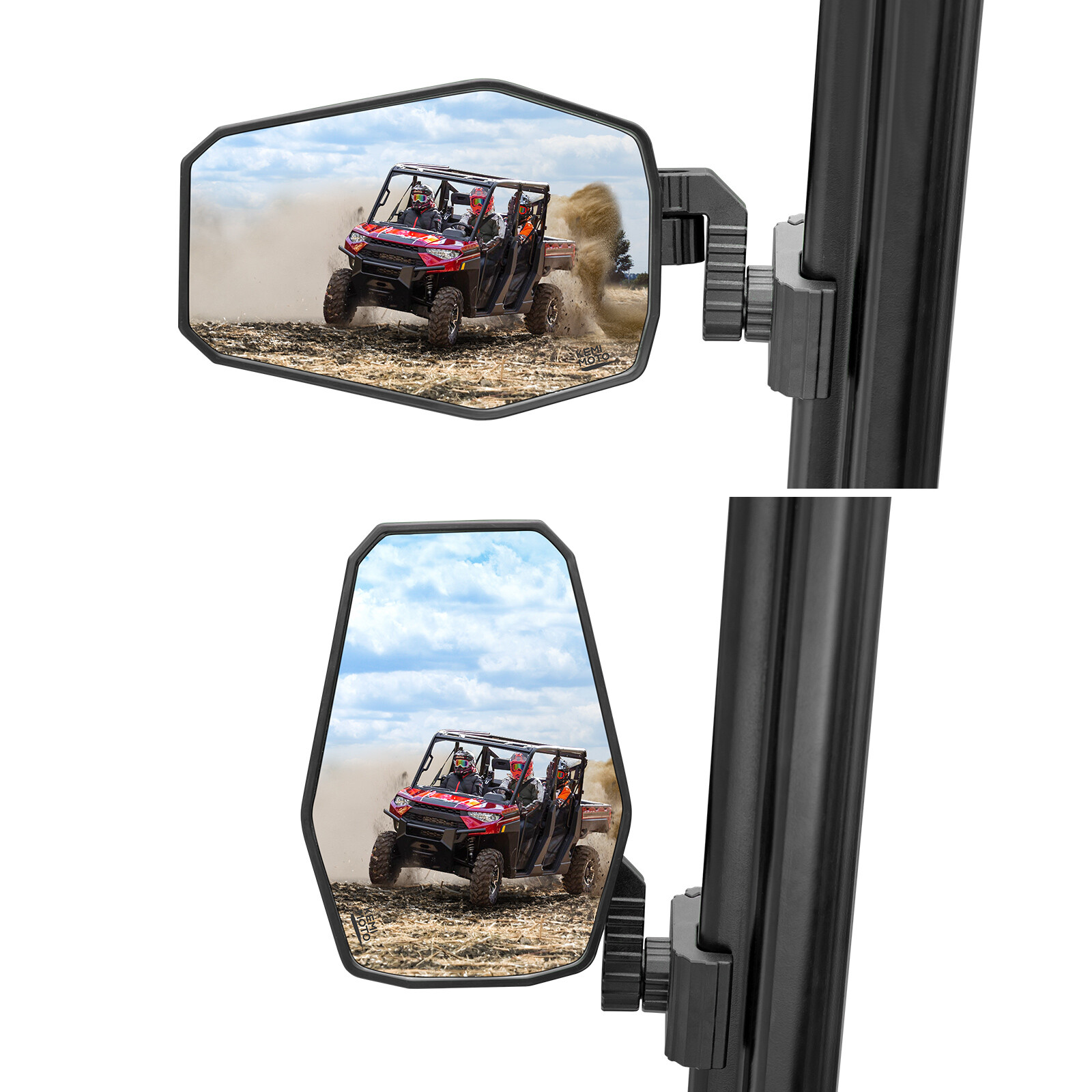 UTV Rear View Side Mirrors Breakaway For Polaris General XP 1000 Can Am Defender