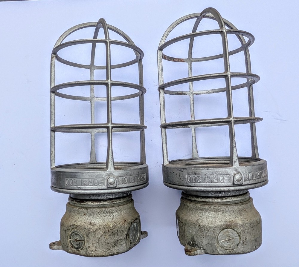 Two Vintage  Appleton Form 200 , No Globes
