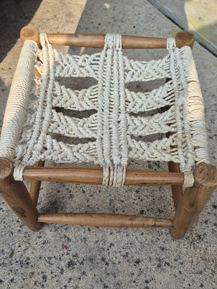 Handmade Macrame Footstool