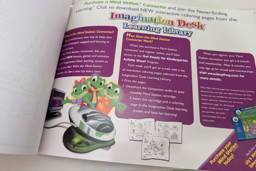 3 Leap Frog Imagination Desk Coloring/Activity Replacement Books ONLY