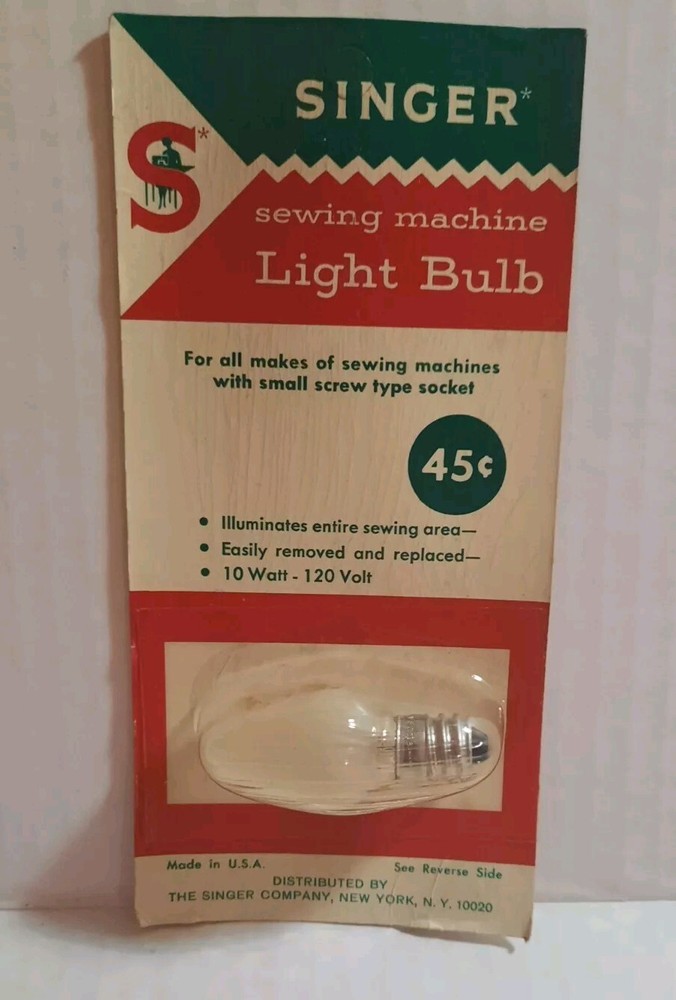 Vintage Singer Sewing Machine Light Bulb, Style 36 NOS UNTESTED UNOPENED