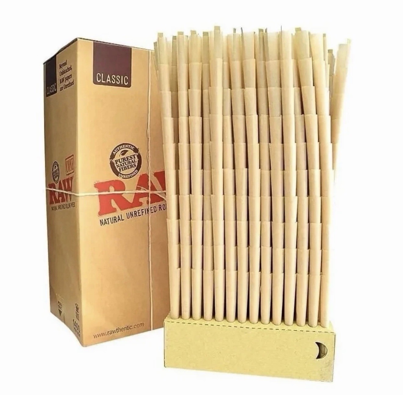 RAW classic Natural Unrefined Rolling Papers - 98 Special Size, 1400 per box