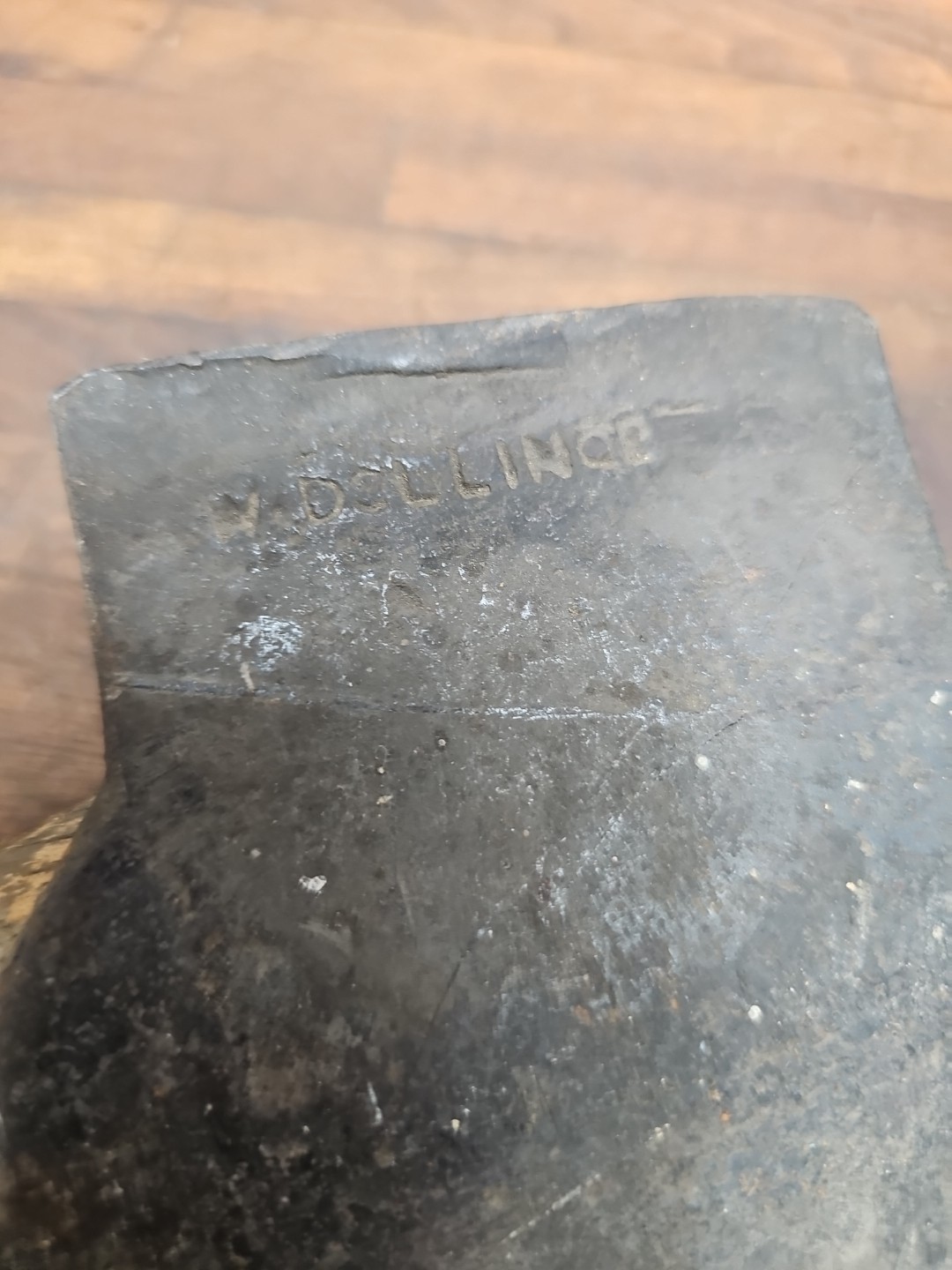 R22- Antique W. Dellinger Hand Forge Broad Axe - LANCASTER PA 1860s - 6 lb 8 oz