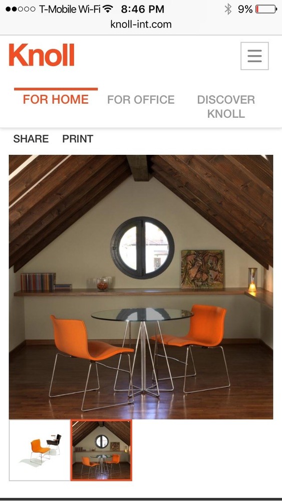 Original Knoll / Vignelli Black Handkerchief stackable chair