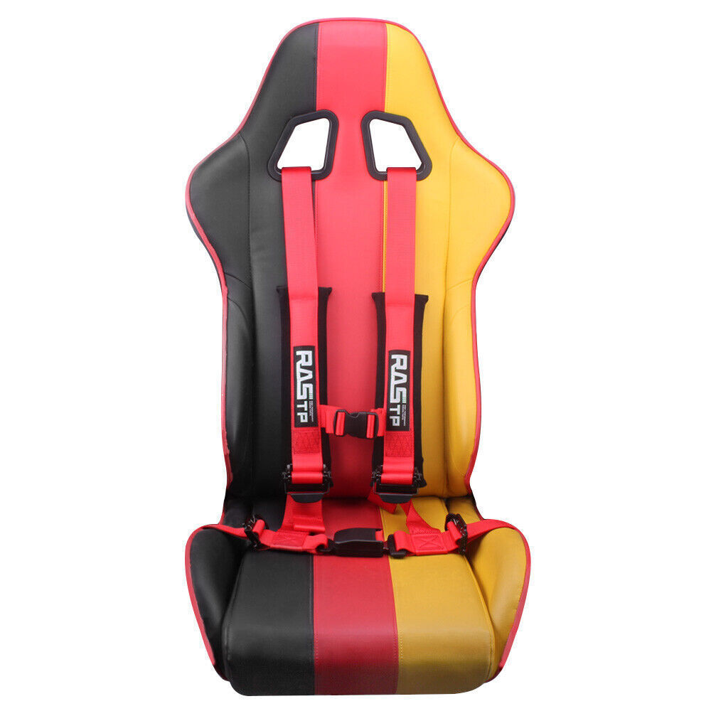 Pair of 2" 4 Point Racing Car Harness Sport Quick Release Safety Seat Belt Red