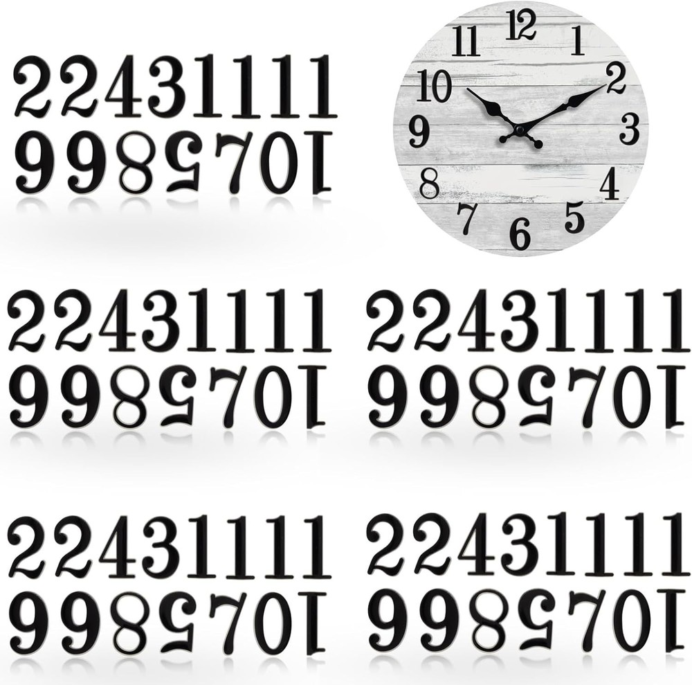 75 PCS Clock Numerals Kit 2 Inch DIY Digital Clock Numbers Arabic Clock Numbe...