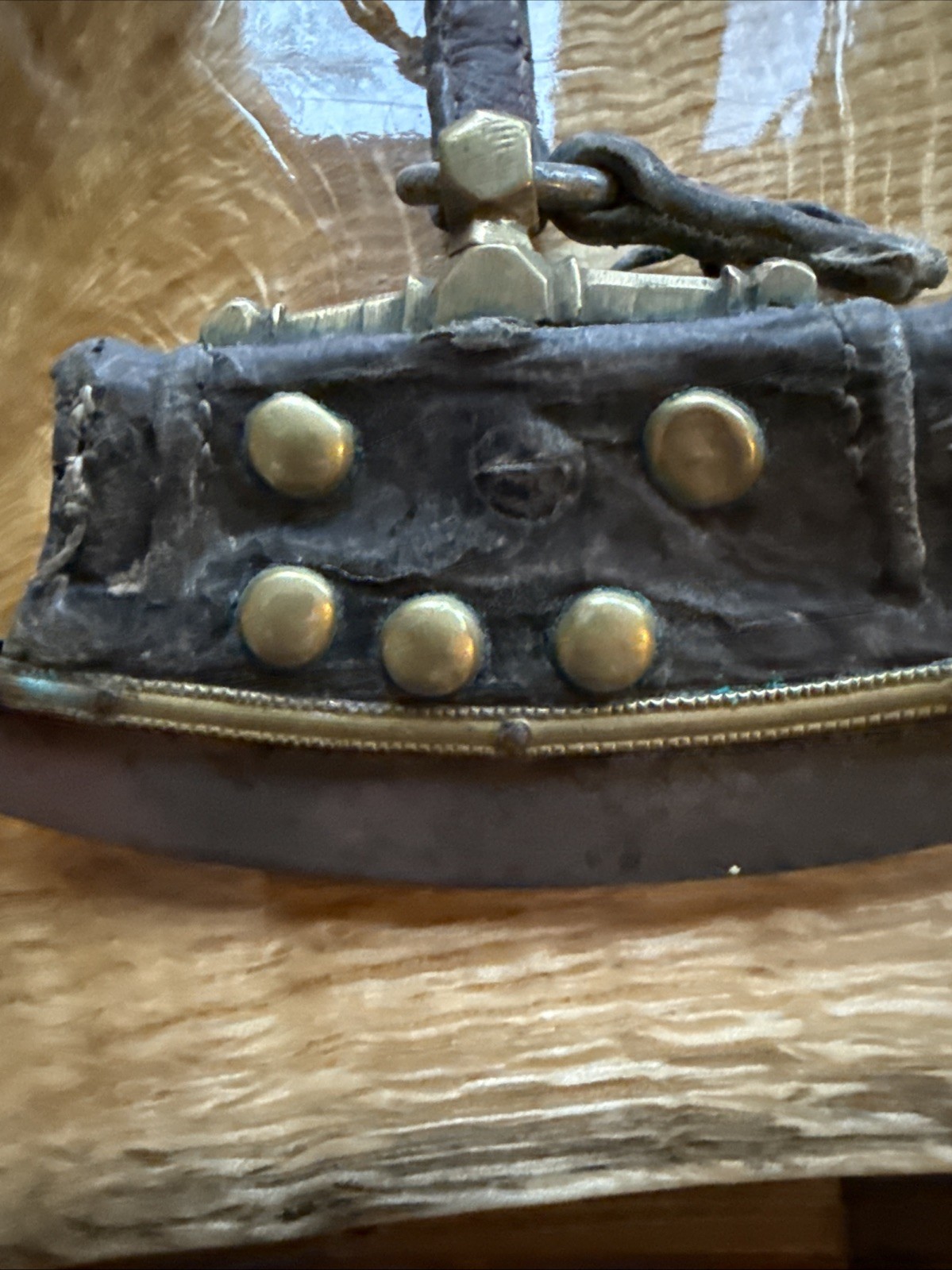 Old Antique Tibetan “ Mechak “ Flint Striker Red Coral Bead Leather Pouch Purse