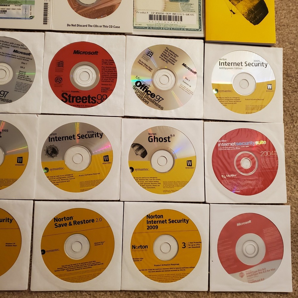 Microsoft Software Vintage Lot Various Discs