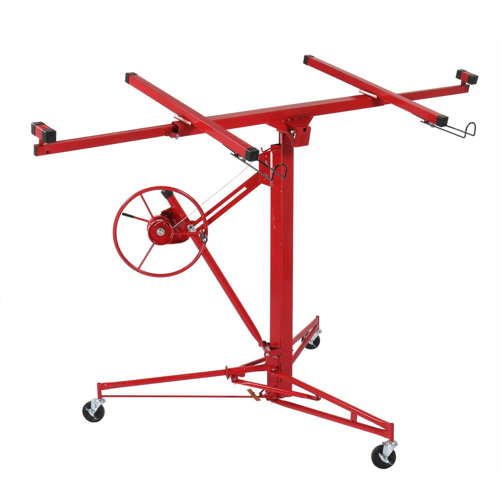 16FT Drywall Lifter Panel Hoist Jack Rolling Caster Construction Lockable 150lbs