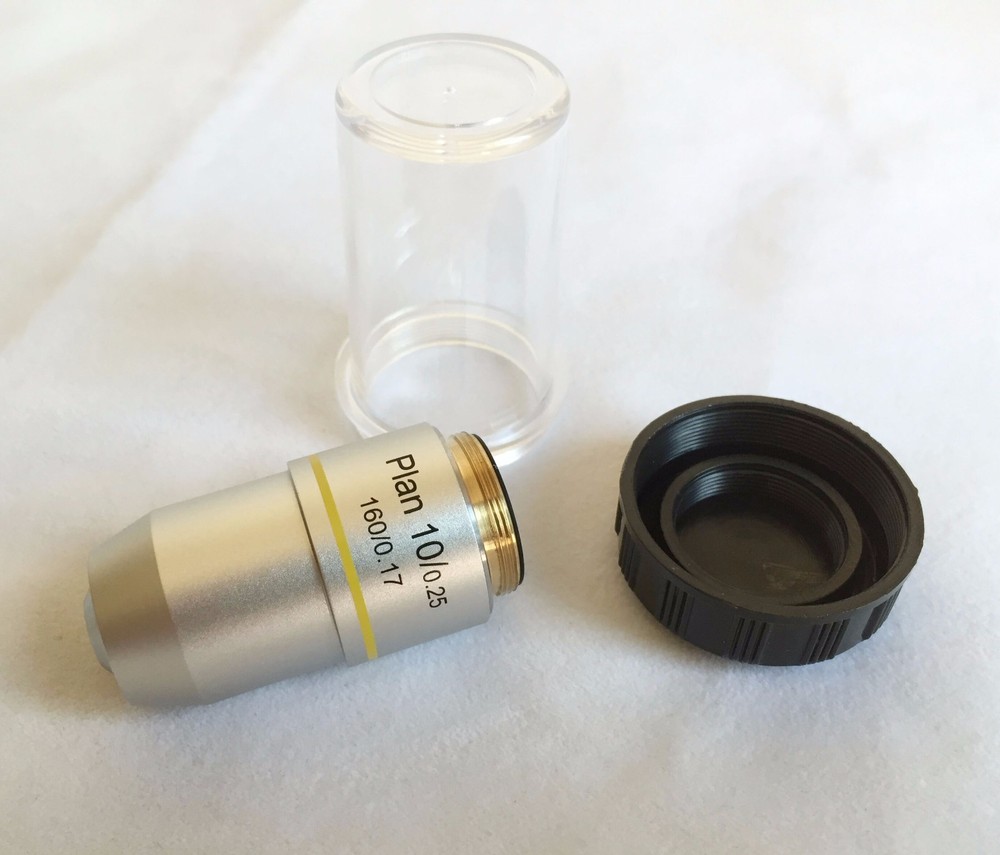 Compound Microscope Objective Lens 10X Plan Achromatic DIN RMS thread