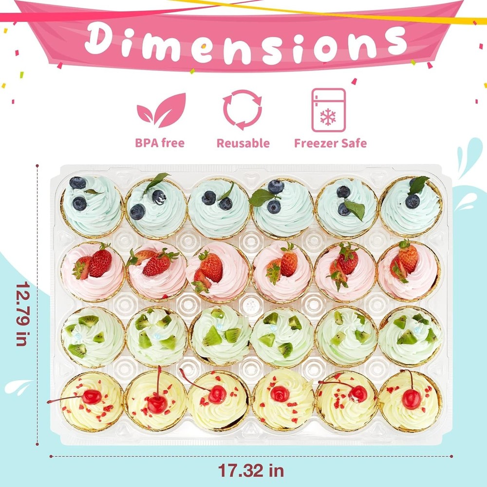 24 Pack x 10 Sets Stackable Cupcake Carrier Holders with 240 Pack Cupcake Lin...