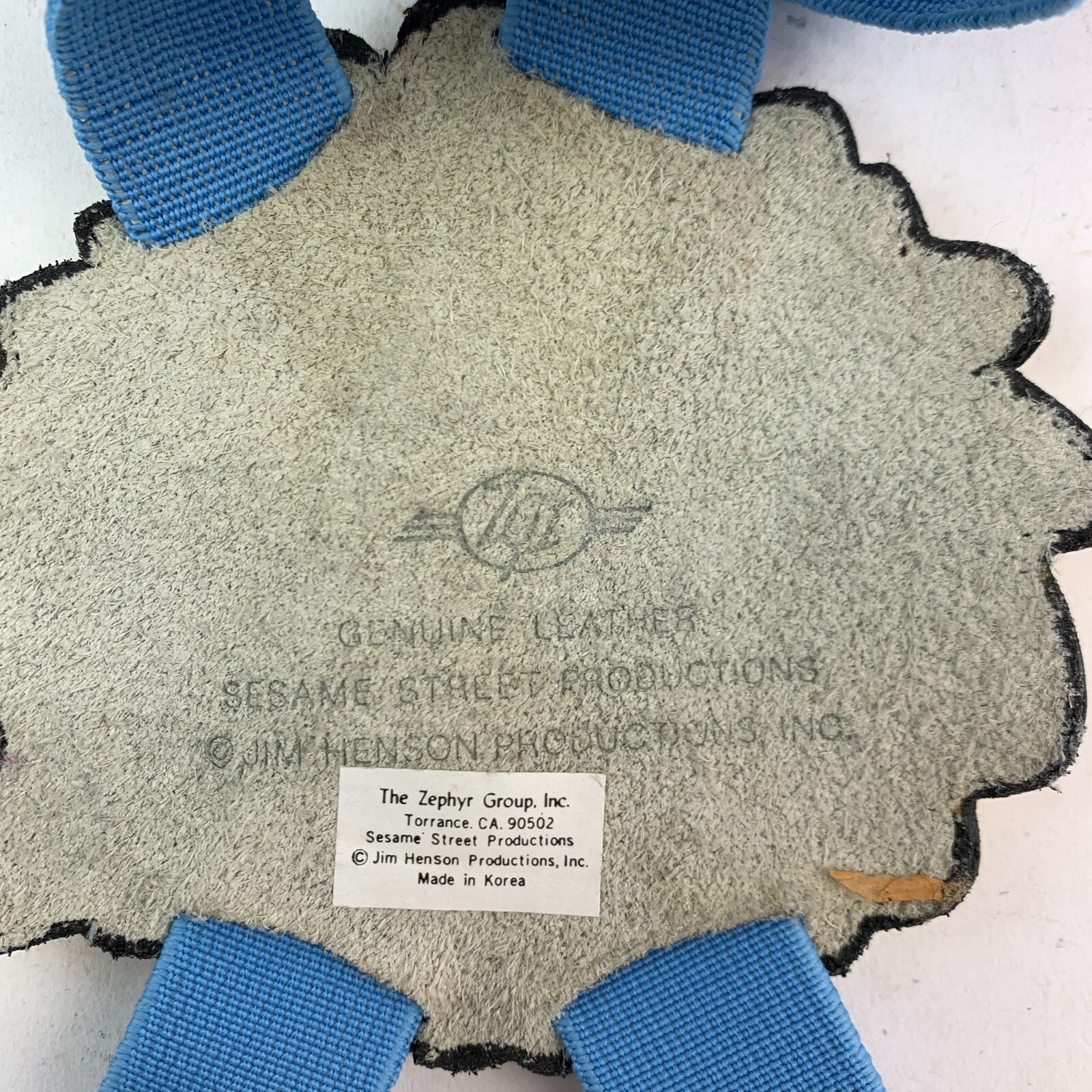 Vintage Sesame Street Big Bird Leather Elastic Boys Adjustable Suspenders