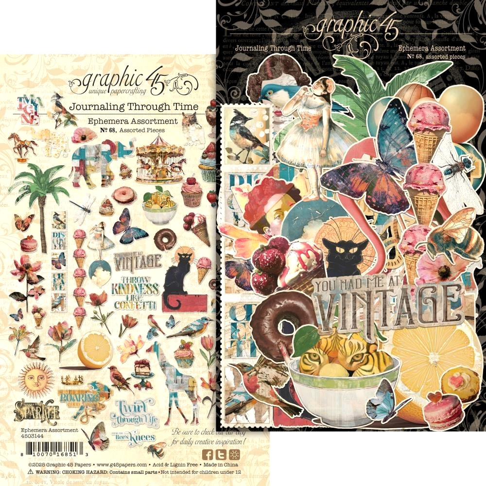 Graphic 45 Ephemera Set Journaling Through Time